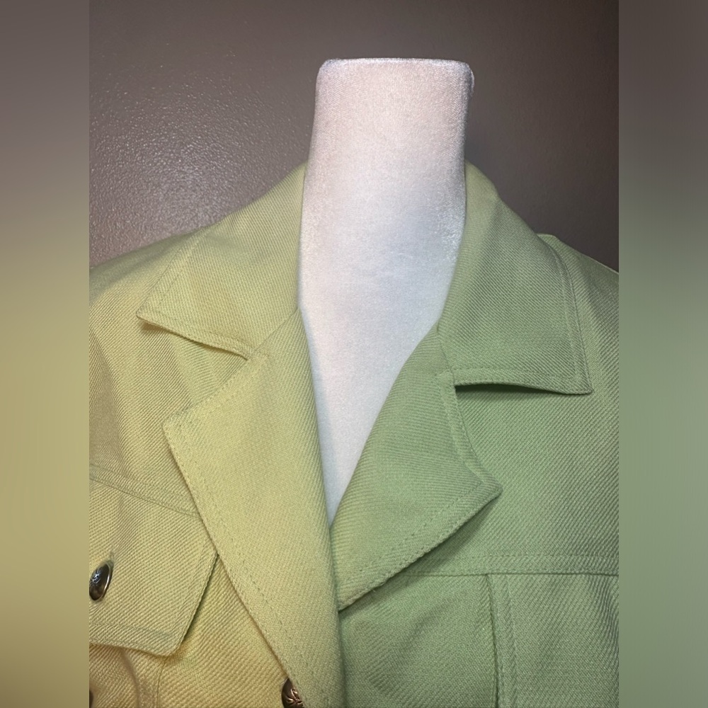 Vintage Y2K retro western soft line  green  woman size 6 blazer top - Picture 8 of 13